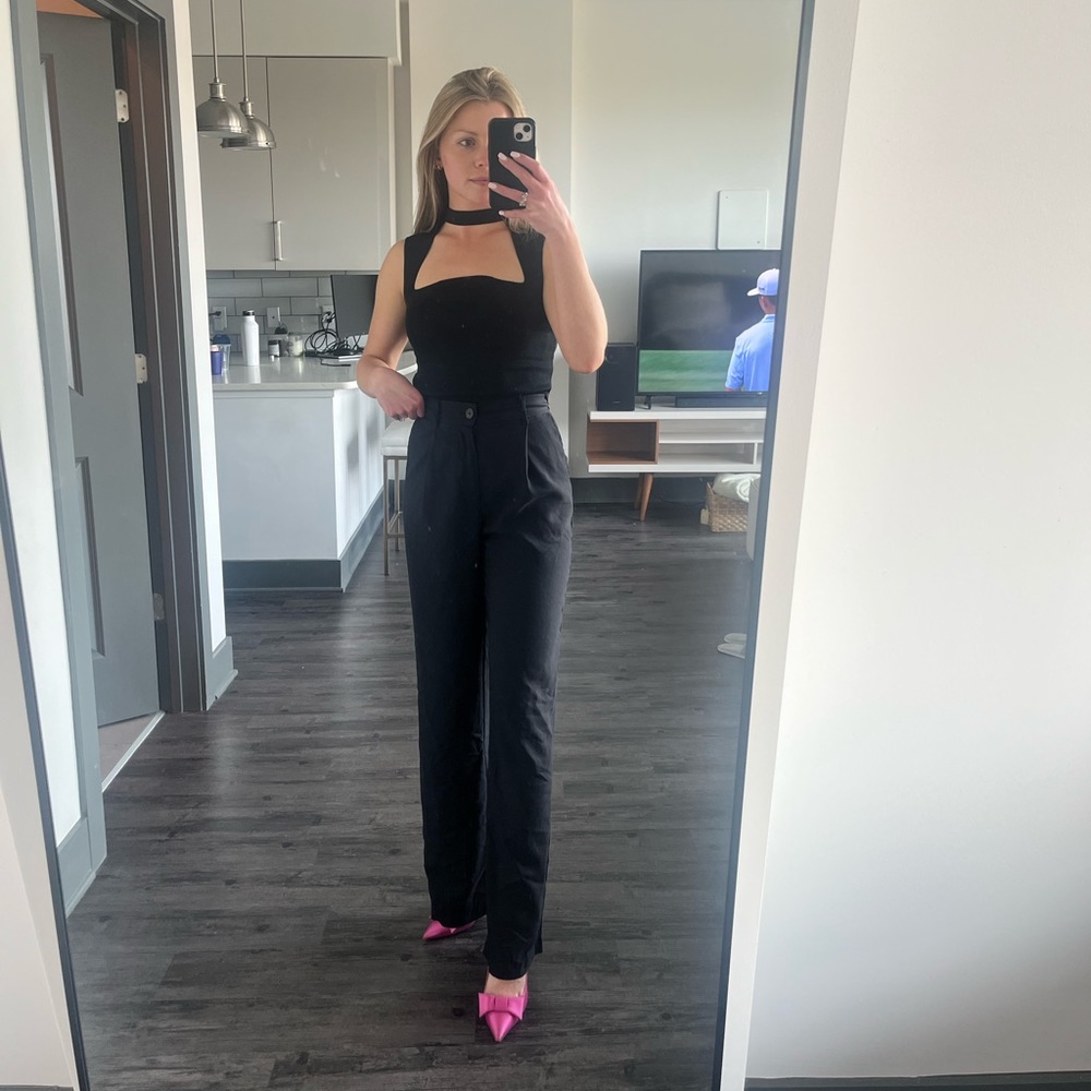 Zara High Waisted Black Trousers